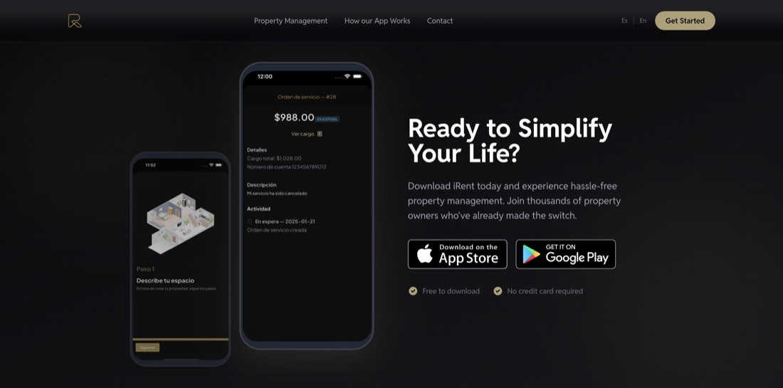 iRent property management mobile app built by nawal tech